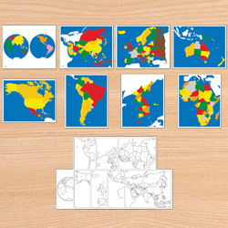 지도 퍼즐 정정판 세트-한글판-몬테소리교구 어린이집 유치원 교구-칭찬나라큰나라