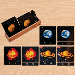 태양계 명칭 3단계 카드-몬테소리교구 어린이집 유치원 교구-칭찬나라큰나라