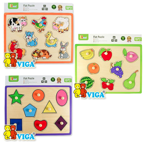 [VIGA] 꼭지 퍼즐 세트 (과일도형동물)