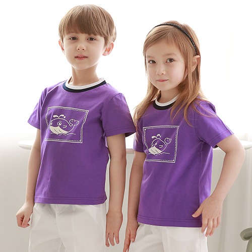 돌고래(Purple) (교사용 티도 있음) 유치원 어린이집 원복 단체복-칭찬나라큰나라