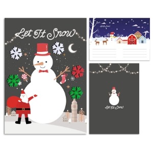 크리스마스 눈사람 부직포 눈꽃 카드 만들기-칭찬나라큰나라