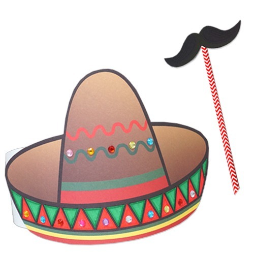 멕시코 모자와 콧수염(4인용)-칭찬나라큰나라